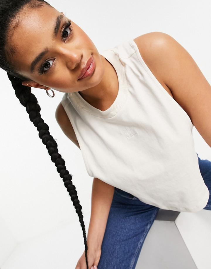 Adidas Originals No Dye Logo Cropped Tank Top-neutral