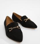 Asos Design Lance Wide Fit Pointed Loafer Ballet Flats - Black