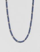 Icon Brand Beaded Necklace In Marble Blue Exclusive To Asos - Blue