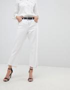 Dl1961 Patti High Waist Straight Leg Jean With Raw Hem - White