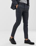 Jack & Jones Premium Suit Pants In Slim Fit Check - Gray