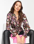 Y.a.s Frilly Floral Top In Multi
