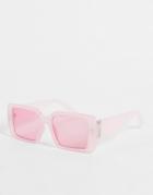Reclaimed Vintage Inspired Unisex Oversized Sunglasses In Tonal Pinks