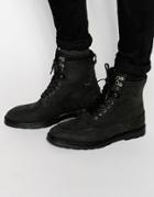 Asos Boots In Black Leather - Black