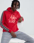Kappa Overhead Hoodie With Logo Taping In Red - Red