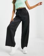 New Look Coordinating Wide Leg Satin Pants In Black