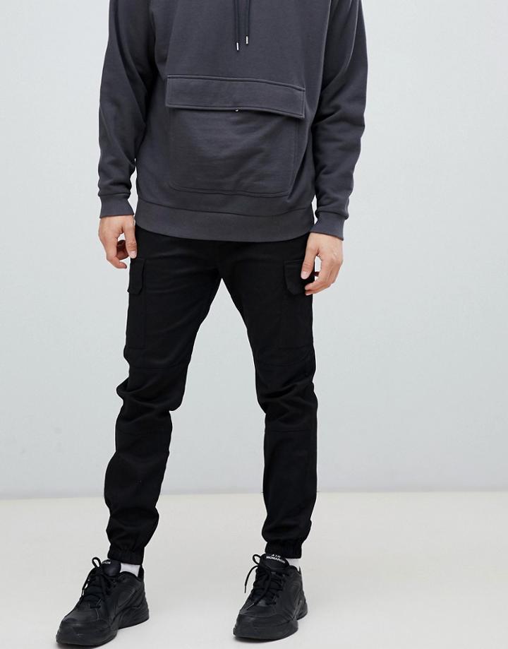 Sixth June Utility Cargo Joggers In Black - Black