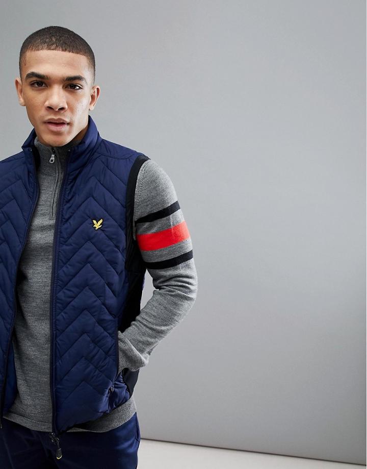 Lyle & Scott Golf Innes Padded Vest In Navy - Navy