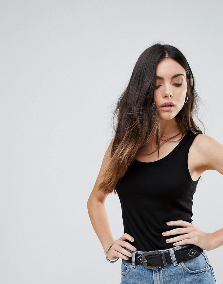 Brave Soul Rib Tank - Black