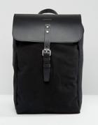 Sandqvist Alva Canvas & Leather Backpack In Black - Black