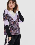 In Wear Hestia Contrast Floral Print Track Top - Purple