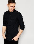 G-star Shirt Correct Landoh 2 Pocket Stretch Poplin In Black - Black