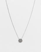 Allsaints Pave Stone Pendant Necklace In Silver