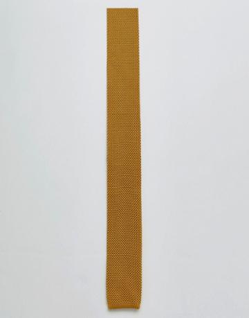 Noose & Monkey Knitted Tie - Yellow