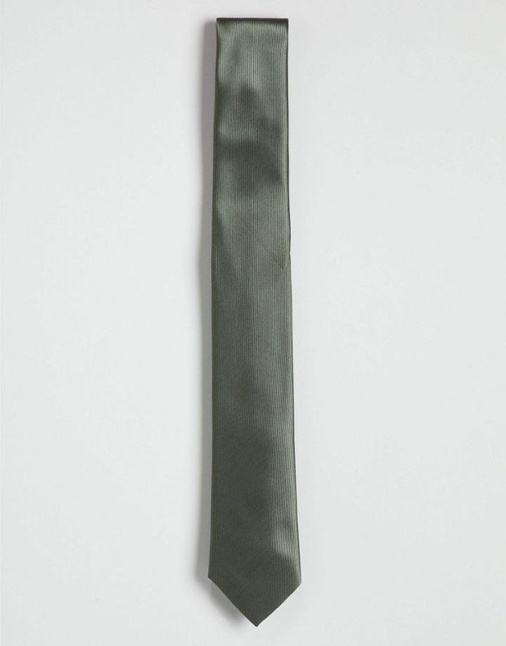 Gianni Feraud Plain Olive Tie - Green