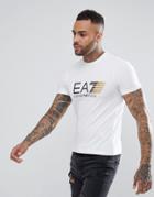 Ea7 Slim Fit Stretch Large Logo T-shirt In White - White