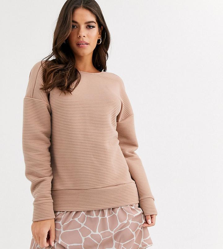 Asos Design Tall Rib Sweat Dress With Giraffe Print Hem