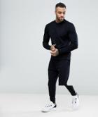 Asos Tracksuit Sweatshirt/tapered Joggers In Black - Black