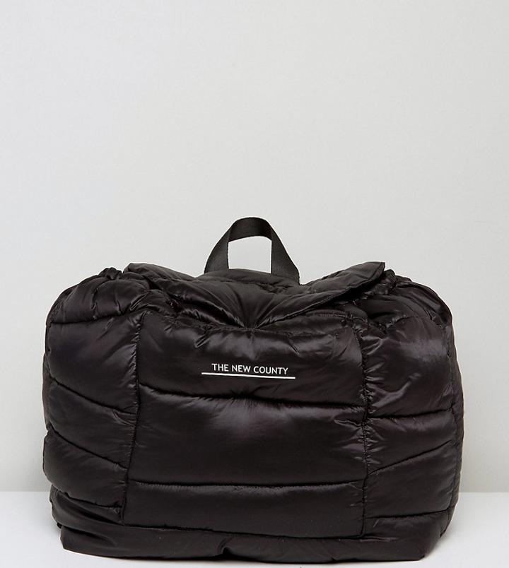 The New County Oversized Puffer Backpack In Black - Black