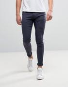 Kiomi Skinny Fit Jeans In Garment Dyed Denim - Navy