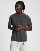 Allsaints Gallo Acid Wash T-shirt In Washed Black