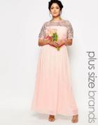Lovedrobe Chiffon Embellished Maxi Dress - Pink