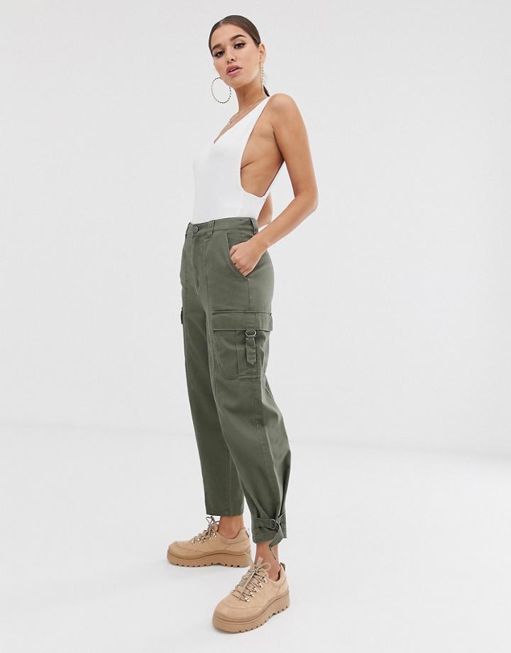 Asos Design Twill Utility Combat Pants - Green