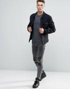 Brave Soul Plain Burnout T-shirt - Black