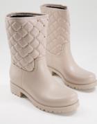 Asos Design Gala Quilt Pattern Rain Boots In Rose Gold