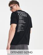 Asos Design Relaxed T-shirt In Black With Front & Back Text Print