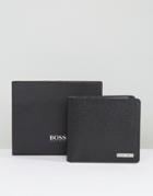 Hugo By Hugo Boss Leather Saffiano Wallet With Coin Pocket - Black