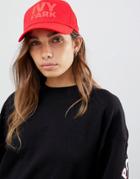 Ivy Park Logo Baseball Cap In Red - Red