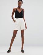 Mango Quilted Shorts - White