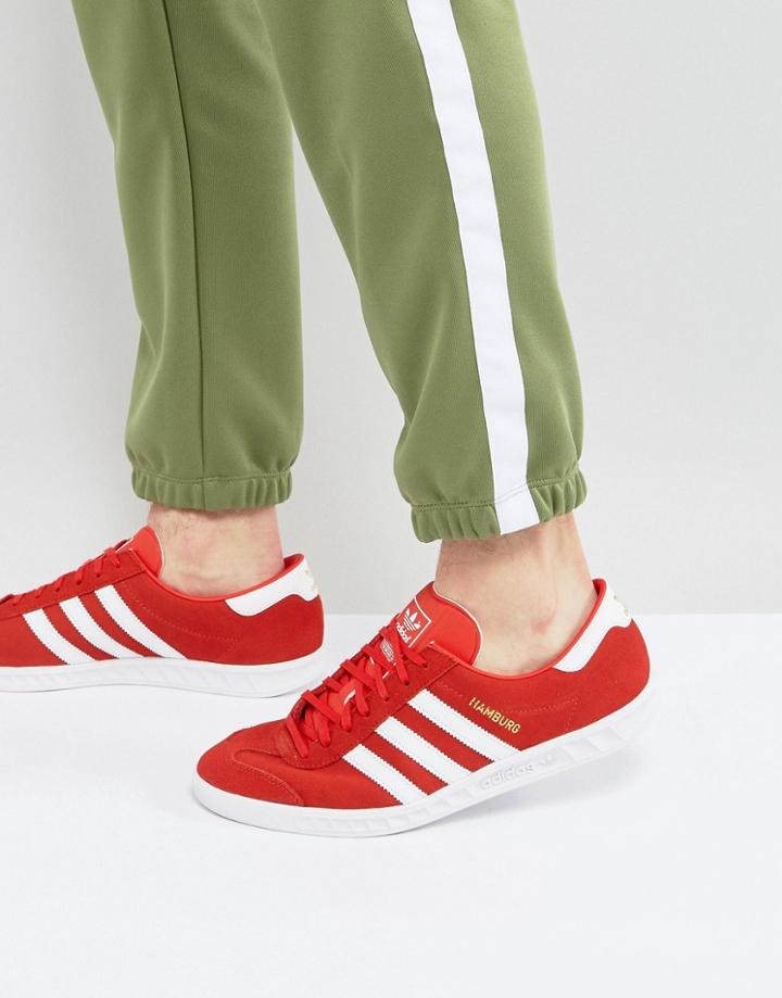 Adidas Originals Hamburg Sneakers In Red By9757 - Red