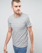 Selected Homme T-shirt With Raw Hem In Marl Stripe - Black