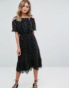 Miss Selfridge Exclusive Floral Printed Ruffle Hem Dress - Multi