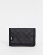 Vans Slipped Checkerboard Wallet In Black/gray