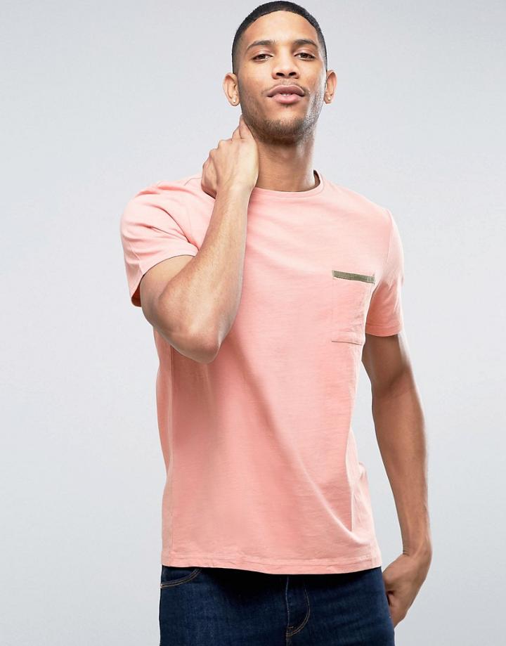 Another Influence Tape Edge Pocket T-shirt - Pink