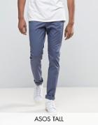 Asos Tall Skinny Chinos In Blue - Blue