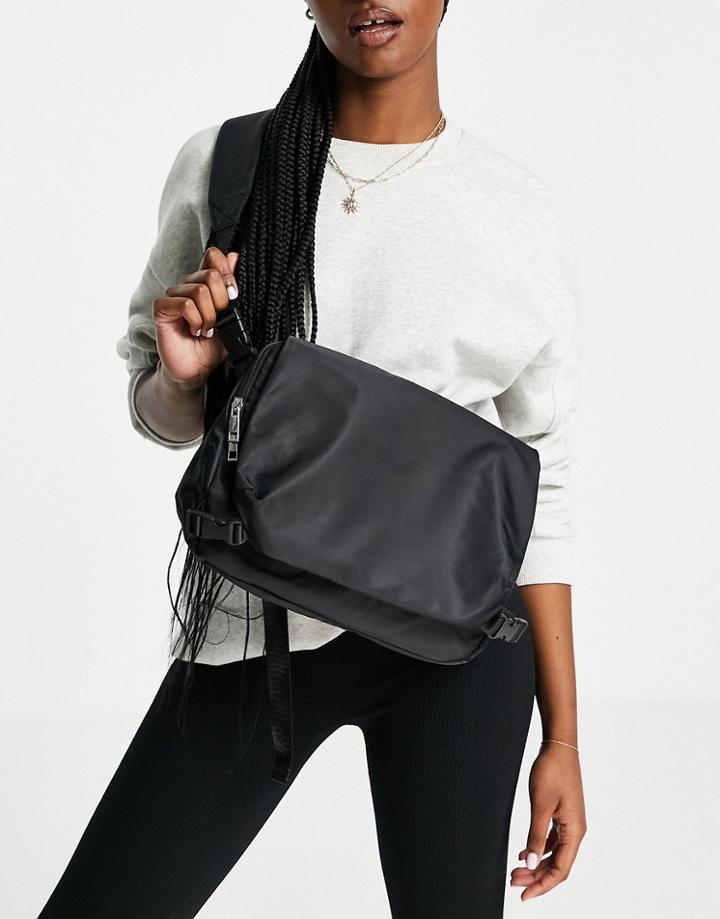 Truffle Collection Padded Side Bag In Black
