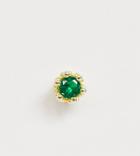 Serge Denimes Gold Plated Crown Stud With Green Stone In Sterling Silver - Gold