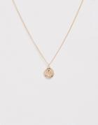 Weekday Coin Pendant Necklace In Gold - Gold