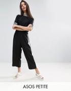 Asos Petite Color Block Wide Leg Pants - Black