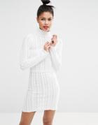 Sonia By Sonia Rykiel High Neck Knitted Dress - Ecru