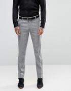 Asos Skinny Suit Pants In Prince Of Wales Check - Gray
