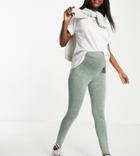 Asos Design Maternity Legging In Khaki Heather-green