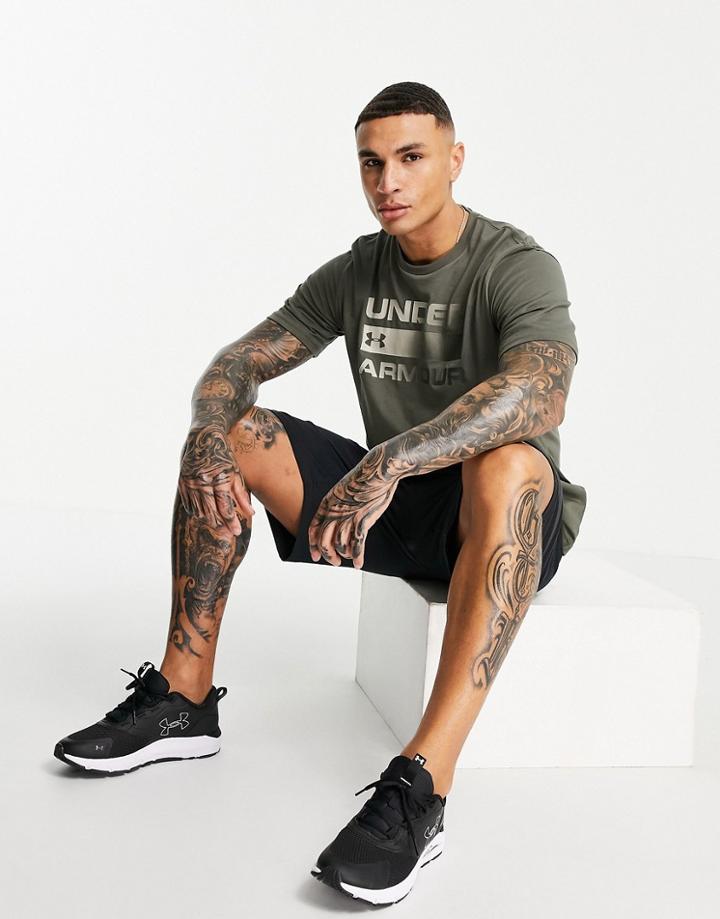 Under Armour Training Wordmakr T-shirt In Khaki-green