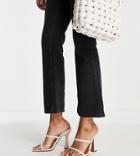 Asos Design Wide Fit Nasia Heeled Mules In Natural Fabrication-neutral