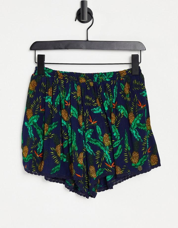 Superdry Dylan Printed Beach Short In Navy