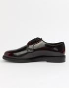 Walk London Darcy Lace Up Shoes In High Shine Burgundy - Red